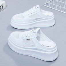 키높이 통굽 뮬 운동화 여성 메쉬 블로퍼 슬리퍼