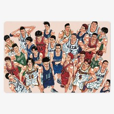 [엘티메이드 발매트] 슬램덩크 욕실발매트 현관발매트, BM 슬램덩크 사각 XL 10카나가와