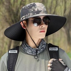 사이드메쉬 빅와이드챙 등산모자 밀리터리 벙거지모자, 단일