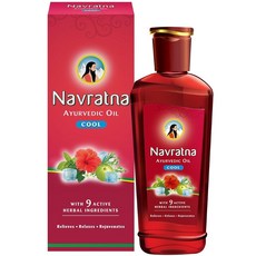 Navratna Ayurvedic Cool Oil9가지 아유르베다 허브의 독특한 조합 몸살 피로 불면 및 긴장 완화두피 건강 개선휴식 및 활력 회복 쿨링 효과300ml, 1개, 300ml