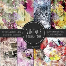 (영문도서) Vintage Collage Paper for Scrapbooking: Ephemera Paper for Crafts and Printmaki... Paperback, Crafty as Ever, English, 9781636572987