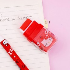 산리오 롤러 지우개 헬로키티 낱개 1개, 레드