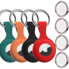 4개 세트 에어태그 홀더 키체인 링 포함 IPX8 방수 케이스 분실 방지 보호용 물품 찾기기 강아지 고양이 여행가방 지갑 배낭용, Upgraded