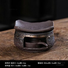粗陶手作香薰炉 陶瓷烤茶炉 桌面蜡烛温茶炉, 1套