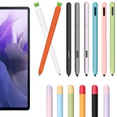 갤탭 갤럭시탭 S7 FE S7 플러스 호환 실리콘 S펜 케이스 터치펜 펜슬 펜슬 홀더 커버 Spen 삼성 Lite, 기본 실리콘 케이스(그레이), 1개