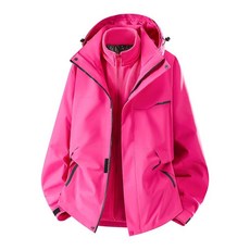 三合一衝鋒外套男女冬季加絨加厚禦寒發熱保暖羽絨外套戶外登山滑雪防水防風外套純色夾克可拆卸連帽外套休閑運動登山滑雪外套防寒鋪棉棉服
