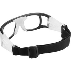 스쿼시 고글 스포츠고글 농구 축구 사이클링 야외 안전 안경을 위한 조절 가능한 스트랩이 있는 자외선 차단 충격 방지 스포츠 안경 글레어 렌즈와 탈부착 디자인의 블랙 프레임