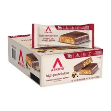 앳킨스 피넛버터 그래놀라 프로틴 밀 바 48g 12팩, 12 Count, 초콜릿 땅콩 버터, 60g