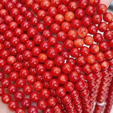 레드산호 라운드 원석 DIY 5mm 1줄 천연석 재료, 1개, 레드