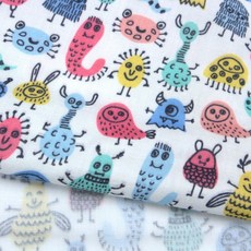 雙層紗布 小小古靈精 親膚 手作拼布DIY, 1個, 尺