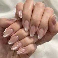 연핑크 자석펄 네일팁 붙이는 셀프네일 씨씨네일 24P+네일도구, 1개, F-48