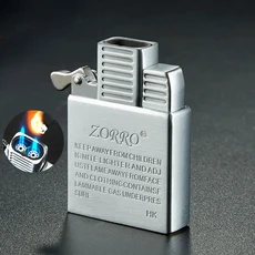 Zorro 오리지널 부탄 가스 인서트 무브먼트 액세서리 라이너 교체 방풍 싱글 더블 제트 투명, 09 Z5122jets silver