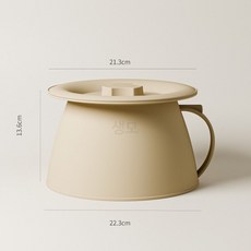 휴대용 간이변기 소변통 이동식 화장실 뚜껑 포함 실내외 겸용 캠핑 위생용품, 두꺼운 호두 옐로우 브러시 포함