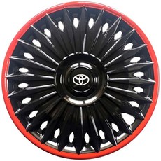 15인치 경차용 실주행 실버블랙 휠덮개 튜닝 휠커버 세트, 15 인치 1011 블랙 레드 엣지