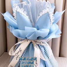 手工好物 敎師節生日鮮花成品花殻半成品花束外殻零食創意花束手工花籃, 高檔禮服款(5-9朵鮮花肥皂花百搭用)