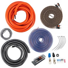 알파소닉 HK0 프리미엄 0게이지 완전 차량 앰프 설치 키트 전원 접지 리모트 스피커 와이어 꼬인 RCA 인터커넥트 인라인 ANL 퓨즈 홀더 250암페어 ANL 퓨즈, 0-게이지 키트