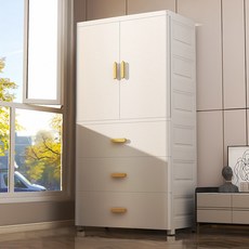 熱銷 60面寬雙開寶寶衣櫃 嬰兒簡易衣物收納櫃 兒童小衣櫥 整理箱 塑料家用儲物櫃 抽屜櫃 斗櫃儲物櫃 櫥櫃 衣物分類櫃, 輕奢灰60寬【掛衣+隔層+2層抽屜】,底部滑輪