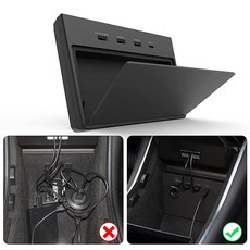 TAPTES 2020년 6월 이전 테슬라 모델 3용 USB 허브 5 in 1 포트(모델 Y에는 맞지 않음) 대시캠 및 센트리 모드 뷰어 USB 허브 동글 USB(2020년 6, TAPTES 2020년 6월 이전 테슬라 모델 3용 U