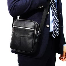 루코벤 천연 소가죽 남성 미니 크로스백