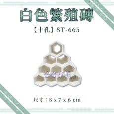 異型躲藏磚 空心磚 大白宮 蝦躲避, 1個, ST-665 - 十孔繁殖磚