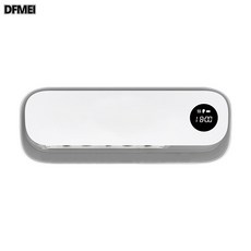 DFMEI 2025智能牙刷消毒器紫外線殺菌電動牙刷熱風烘乾免打孔收納置物架, 中文包裝, 珍珠白 升級款 時鐘顯示+烘乾