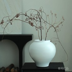 奢尚匯品 現代簡約大花瓶 白色陶罐 客廳擺件 日式花器 景德鎮手工