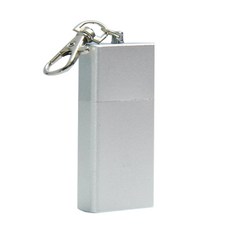 隨身菸灰缸鑰匙扣，攜帶式推拉密封菸蒂盒，熄菸筒，煙灰袋，煙蒂收納, 1個, 【方形】銀色