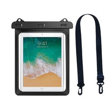 COCOGOGO 대용량 IPX8 갤럭시탭 12.7인치 방수팩 지문인식 태블릿 방수가방 S10FE S7FE, 1개, 블랙(가로 22cm x 세로 30cm)