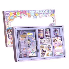Hayoung 的快樂一天日記裝飾套組 9 支 + 彩色筆 6 色, 紫色套裝