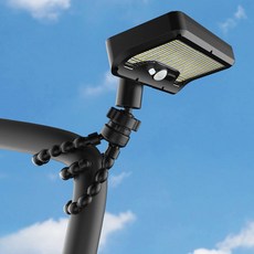 HK sell 나인 LED 방수 태양광 센서등 문어발 자바라 클램프 조명, 황색등, 블랙