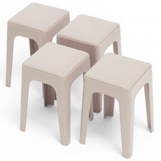 이엔비 쿠션 스툴 인테리어 간이 의자, 4개, 베이지