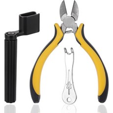 3개 세트 기타 수리 키트 도구 줄 감기기 자르기기 및 핀 뽑기기, 3개 세트 기타 수리 키트 수리 도구 줄 감기기 줄 자