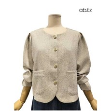 [백화점 홈쇼핑 정품] 에이비에프지 배색 포인트 라운드넥 긴팔 트위드 자켓 재킷 APZ4HJ06J