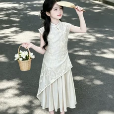 女童國風旗袍裙 夏款兒童連衣裙