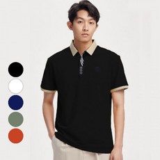 V넥 투톤베이직 데일리 카라 골프 반팔 티셔츠 베이직 투톤 캐주얼 브이넥 스포츠 여름