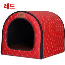 따뜻한 애견 A 하우스 길고양이 야외 1개 브링고, L 에는 담요가 포함되어 있습니다., 레드스펀지패드가무료로제공되는둥근집