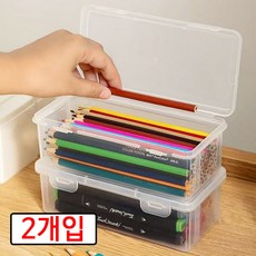 (2개입) 코코쥬 필통 문구류 다용도 수납 정리케이스, 1세트, 투명