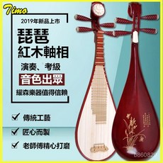 可開發票琵琶樂器 成人初學入門 練習兒童琵琶 琵琶 硬木紅木軸相 專業考級演奏 琵琶 樂器 民族樂器 琵琶樂器成人初學入, 1個, 素面款,硬木兒童