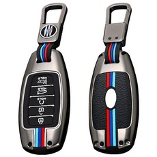 현대 자동차 메탈 스마트 키케이스 차 키홀더 키링 키커버 코나 베뉴 그랜저IG 뉴싼타페TM 뉴벨로스터N I30PD 아반떼CN7 팰리세이드 싼타페TM, A 타입 02 (5버튼), 그레이