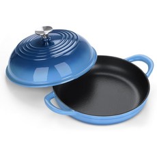 사워도우 빵 굽기에 적합한 더치 오븐 에나멜 주물 냄비 - 5.7L, 1개, 파란색, 25cm