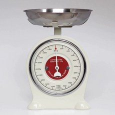 빈티지 주방 저울 스카이블루 레드 가정용, 기본 모델명/품번, 크림화이트 높이 25cm, 1kg
