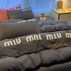 四件套卡通動漫圖案床品套件, 字母深灰,1.0m牀單三件套被套1.5x2