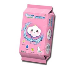 台灣製造 環保可分解 嬰兒成人適用 可沖馬桶, 1個, (20抽)拭拭樂濕拭衛生紙(粉紅色)