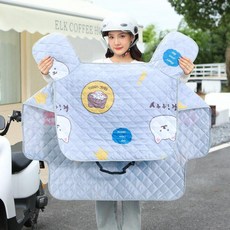電動車擋風被 夏季款 鬥篷全包 灰色 滑板熊, 1個, 藍底基礎款隨機髮貨,夏季款
