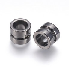 스테인리스 원통 비드 넓은 구멍 홈 있음 수공예 DIY 주얼리 부속 스트링 비즈, 건메탈21, 1개