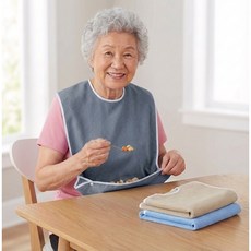 BEST-BB 성인 턱받이 식사용, 1개, 그레이