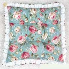 레이스 블루 플라워방석