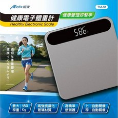 Mayka 朋家 健康電子體重計 高精度感測器 自動開關機 強化玻璃面板, 隨機, 1個, TM-S1