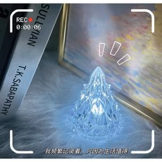 冰山小夜燈 聖誕樹造型 臥室床頭裝飾燈, 1個, 冷光