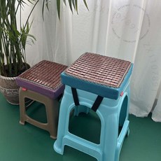 夏季竹片坐墊 塑料凳子海綿墊 正方形加厚坐墊 SNTZX03GT01A, 夏季款淺綠色,28X28釐米厚5釐米基礎款